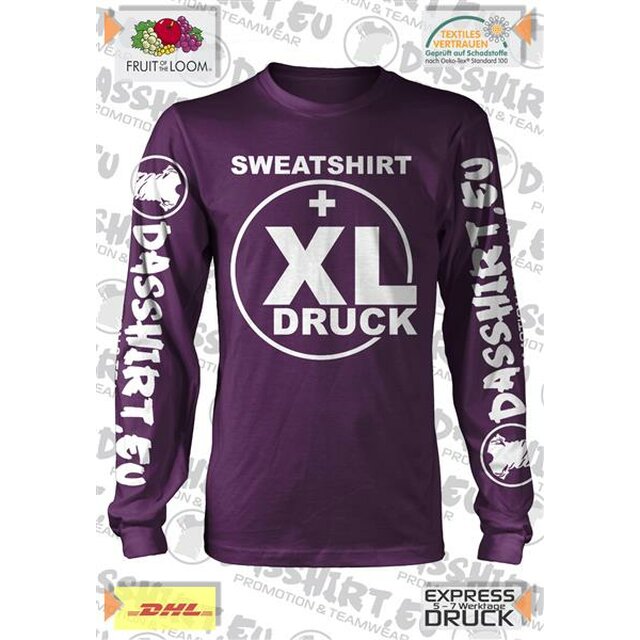 25 bedruckte Sweat-Shirts | einseitiger einfarbiger Aufdruck | Siebdruck
